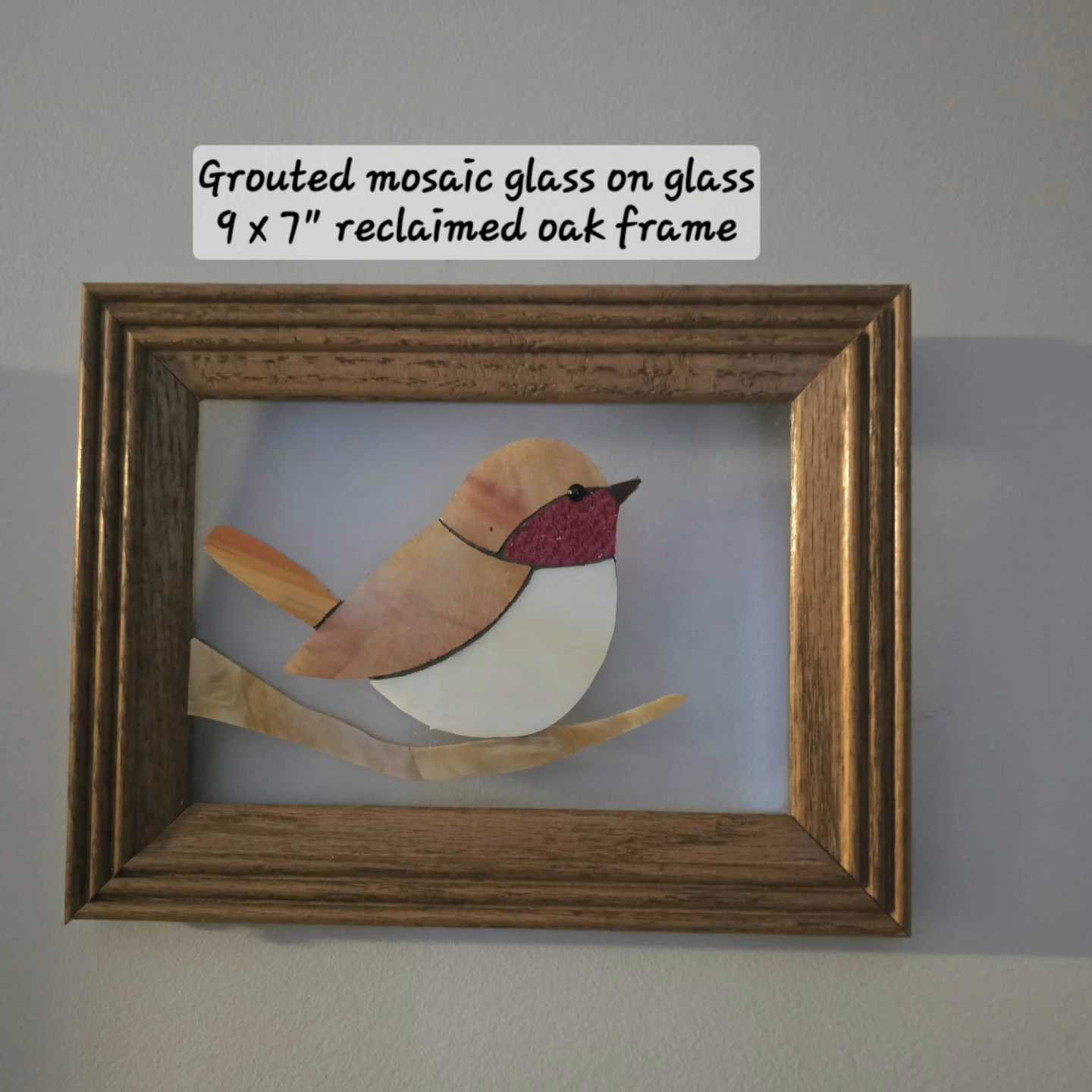 Mosaic glass on glass Song bird set - photo 2