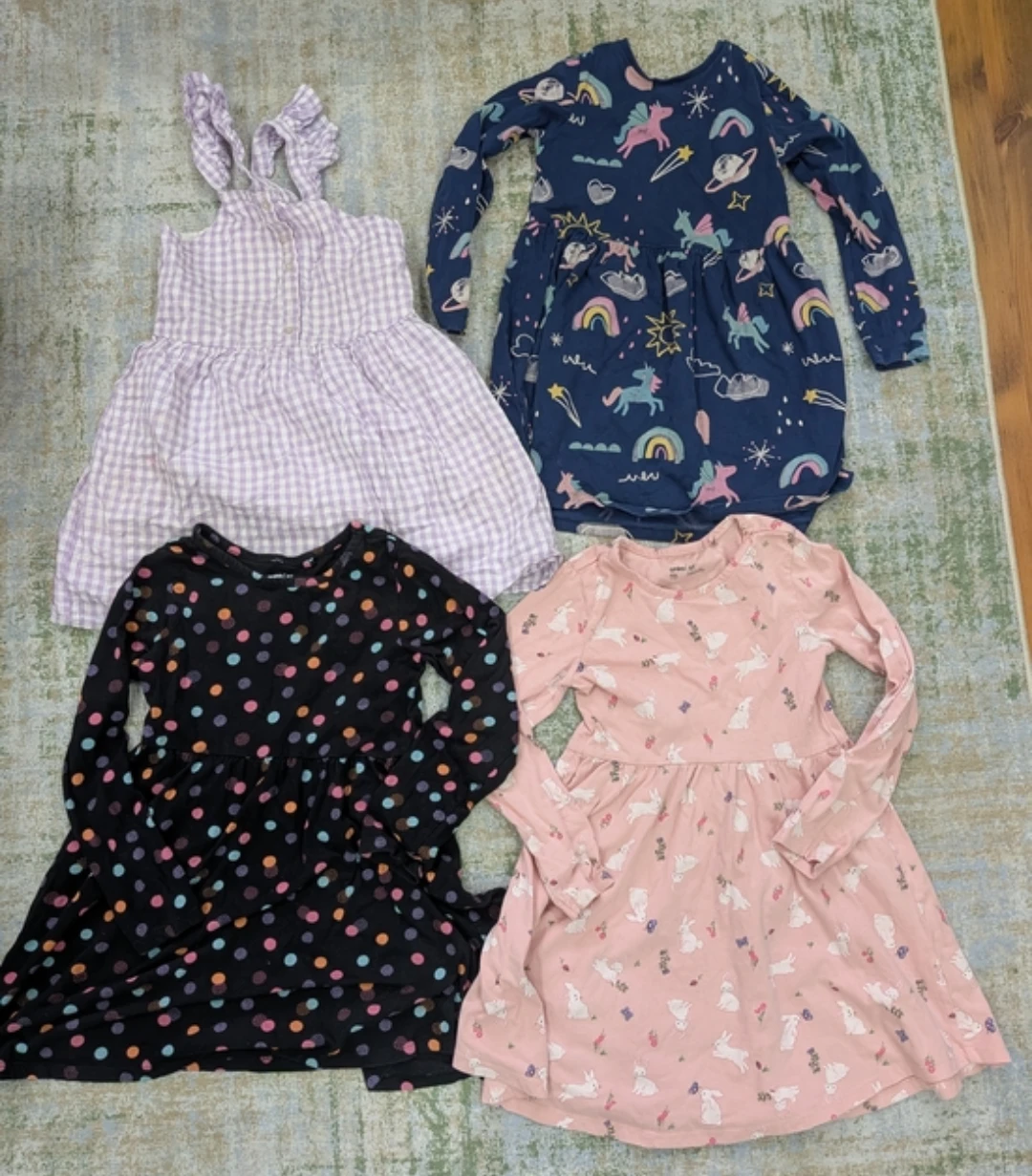 Set of 4 -100% cotton dresses for girls