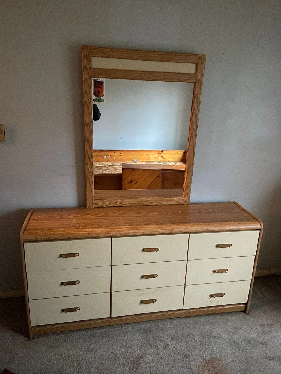 Wood Dresser with Mirror