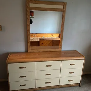 Wood Dresser with Mirror