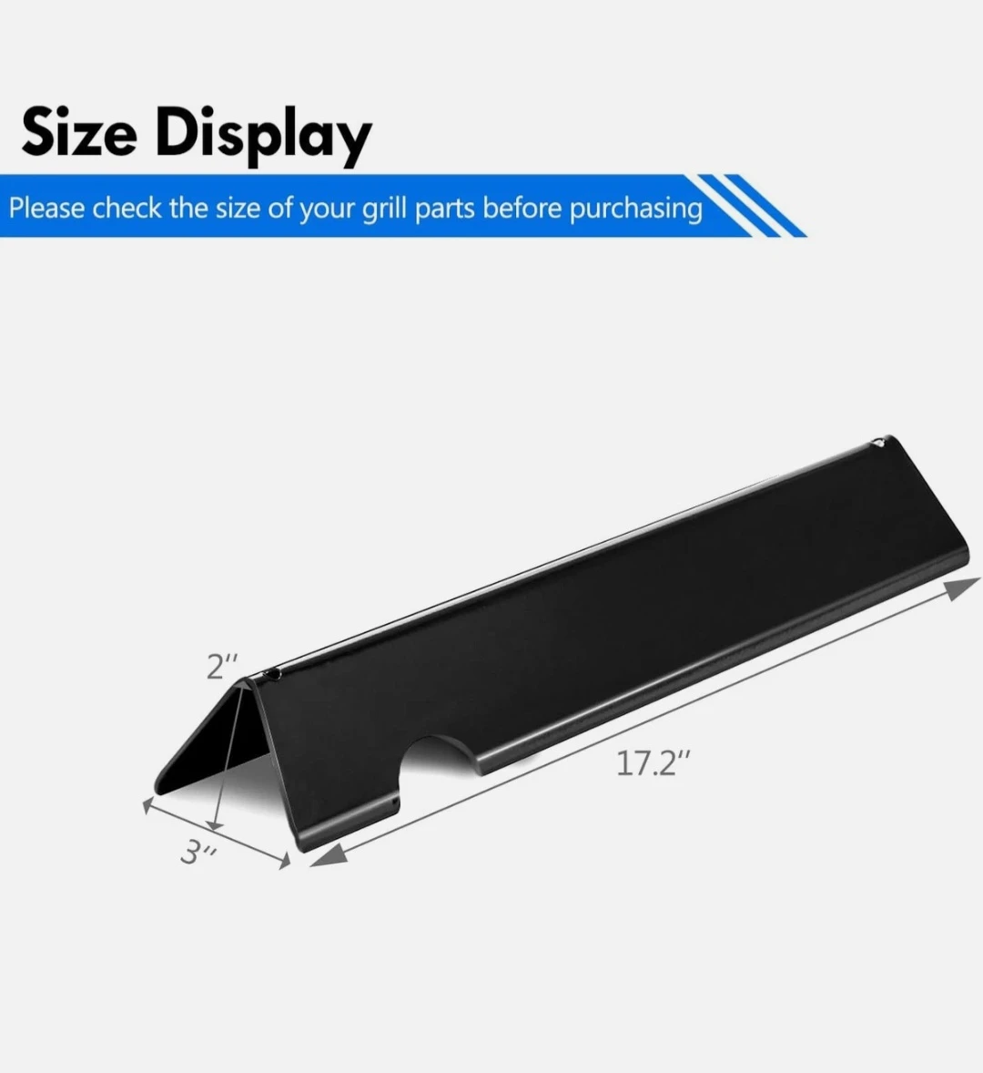 Set of 3 Black Grill Heat Deflector Plates - photo 2