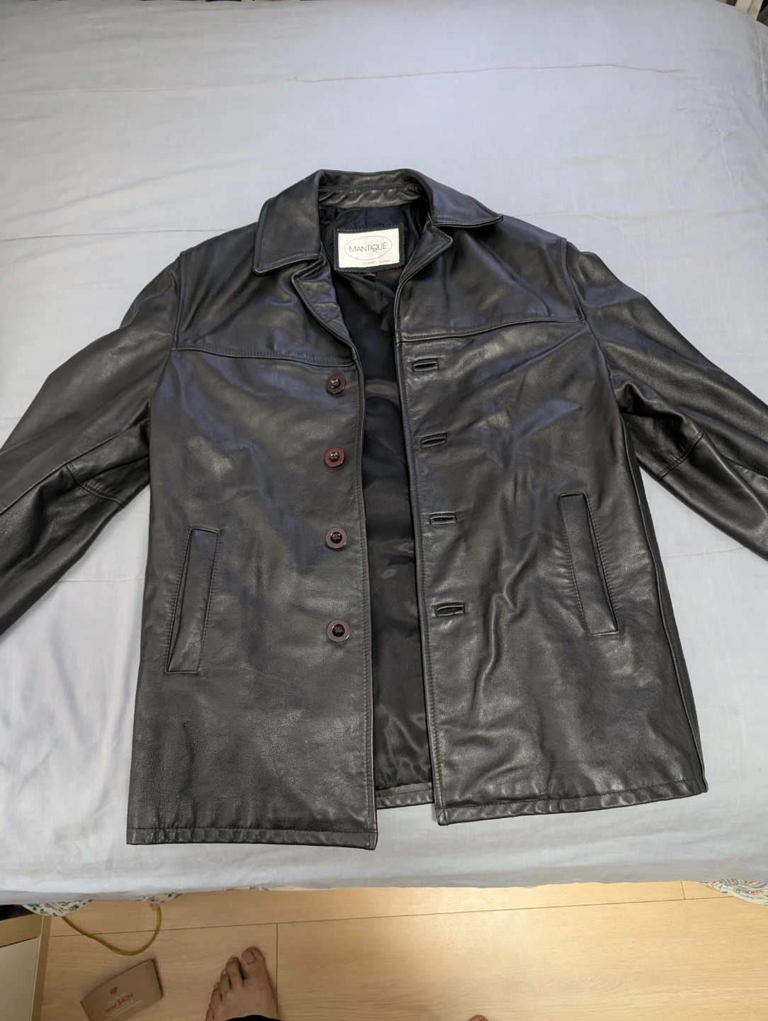 Mantique Black Leather Jacket