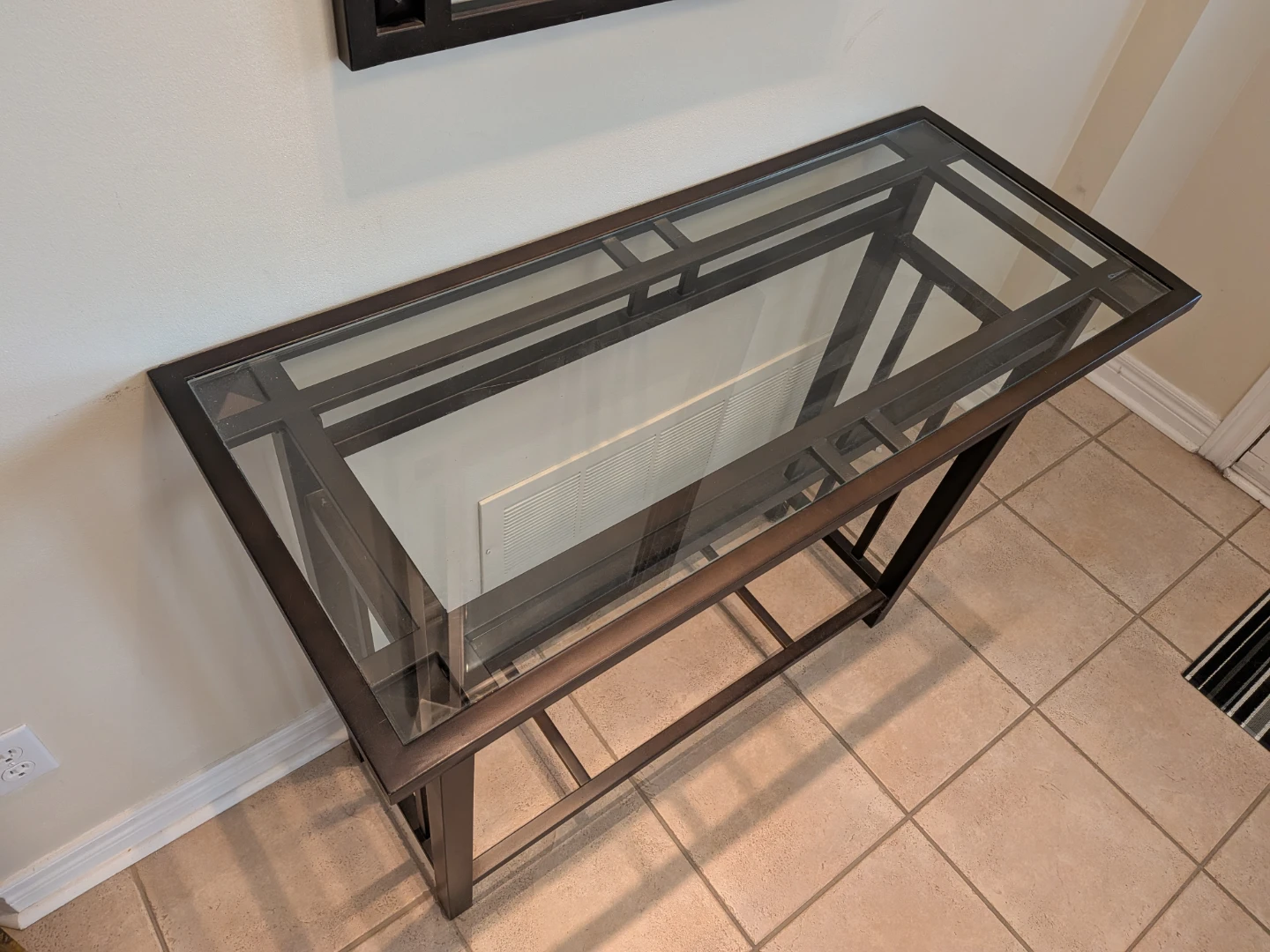 Console Table with Glass Top and Mirror set - photo 2