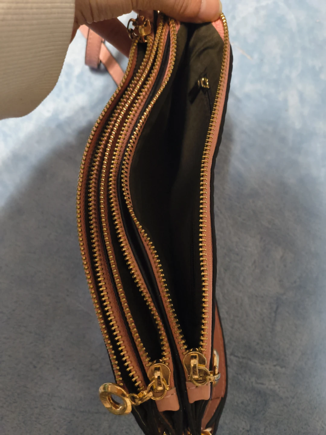 Pink Crocodile Embossed Crossbody Bag - photo 2