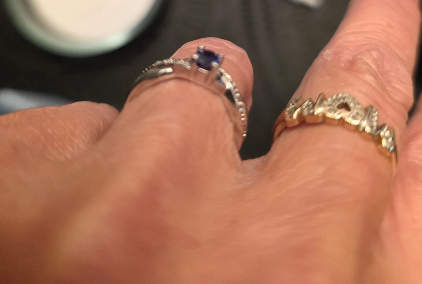14k White Gold Blue Sapphire Ring - photo 4
