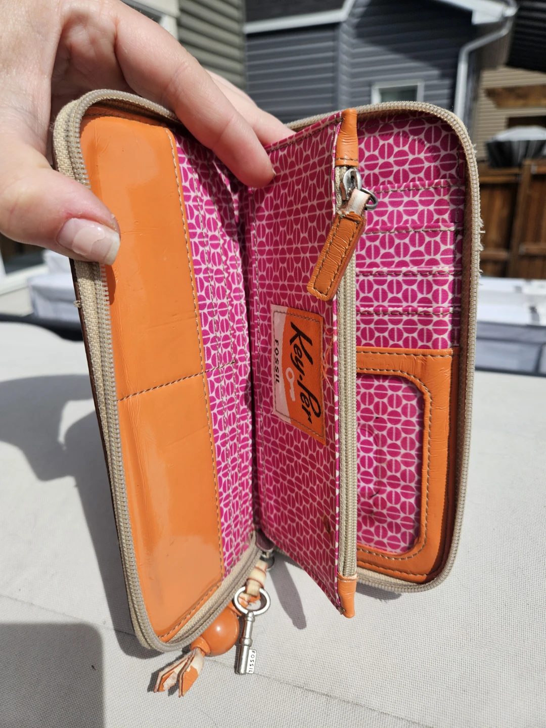 Fossil Pink & Orange Zip-Around Wallet - photo 2