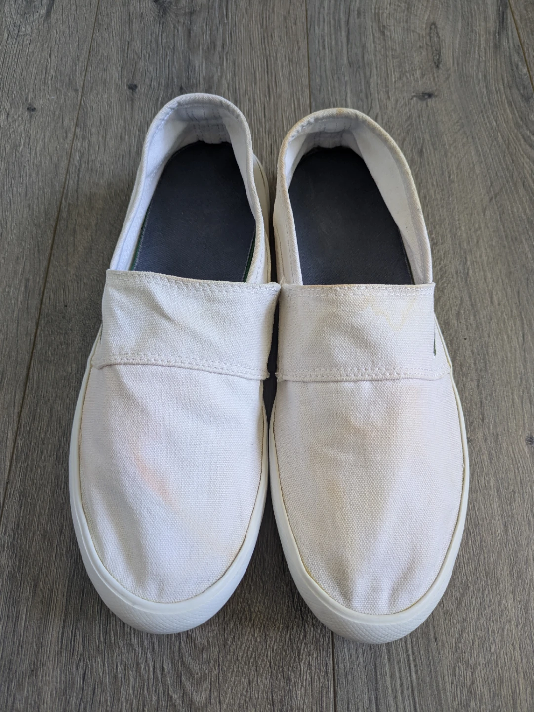 White Lacoste Slip-On Canvas Shoes - photo 3