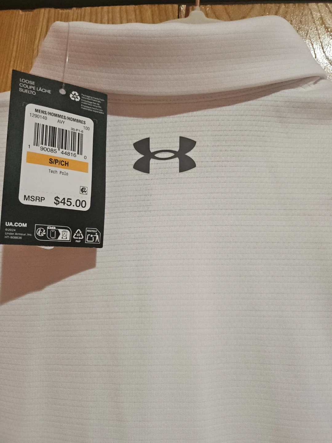 Under Armour White Tech Polo Shirt - Size S/CH - photo 5