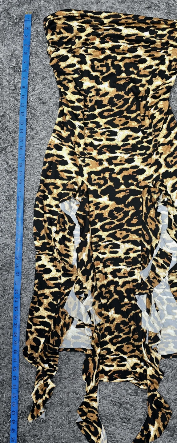 Strapless Leopard Print Ruffle Maxi Dress (XXXL) - photo 5
