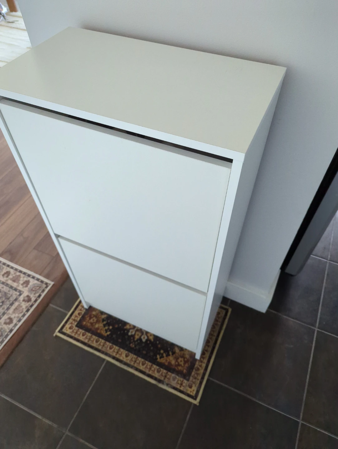 Ikea Bissa - White 2-Tier Shoe Cabinet