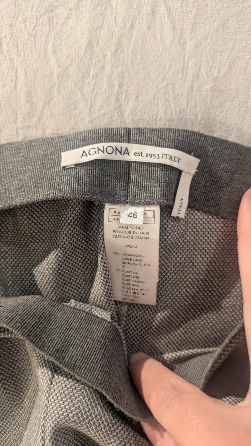 Agnona Italian Designer Grey 98% Wool Blend Dress Pants - photo 5