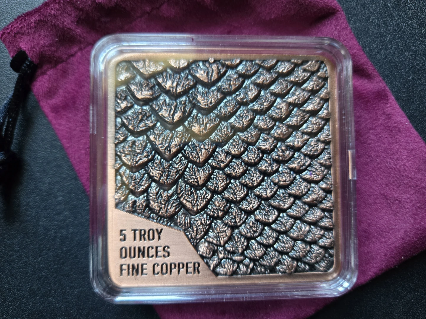 Dragon Design 5 Troy Ounces Fine Copper Bar - photo 2