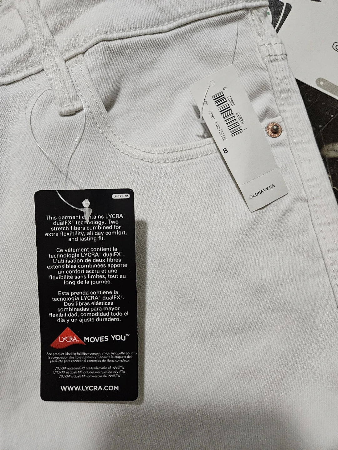 Old Navy Rockstar Super Skinny High Rise White Jeans, Size 8 - photo 4