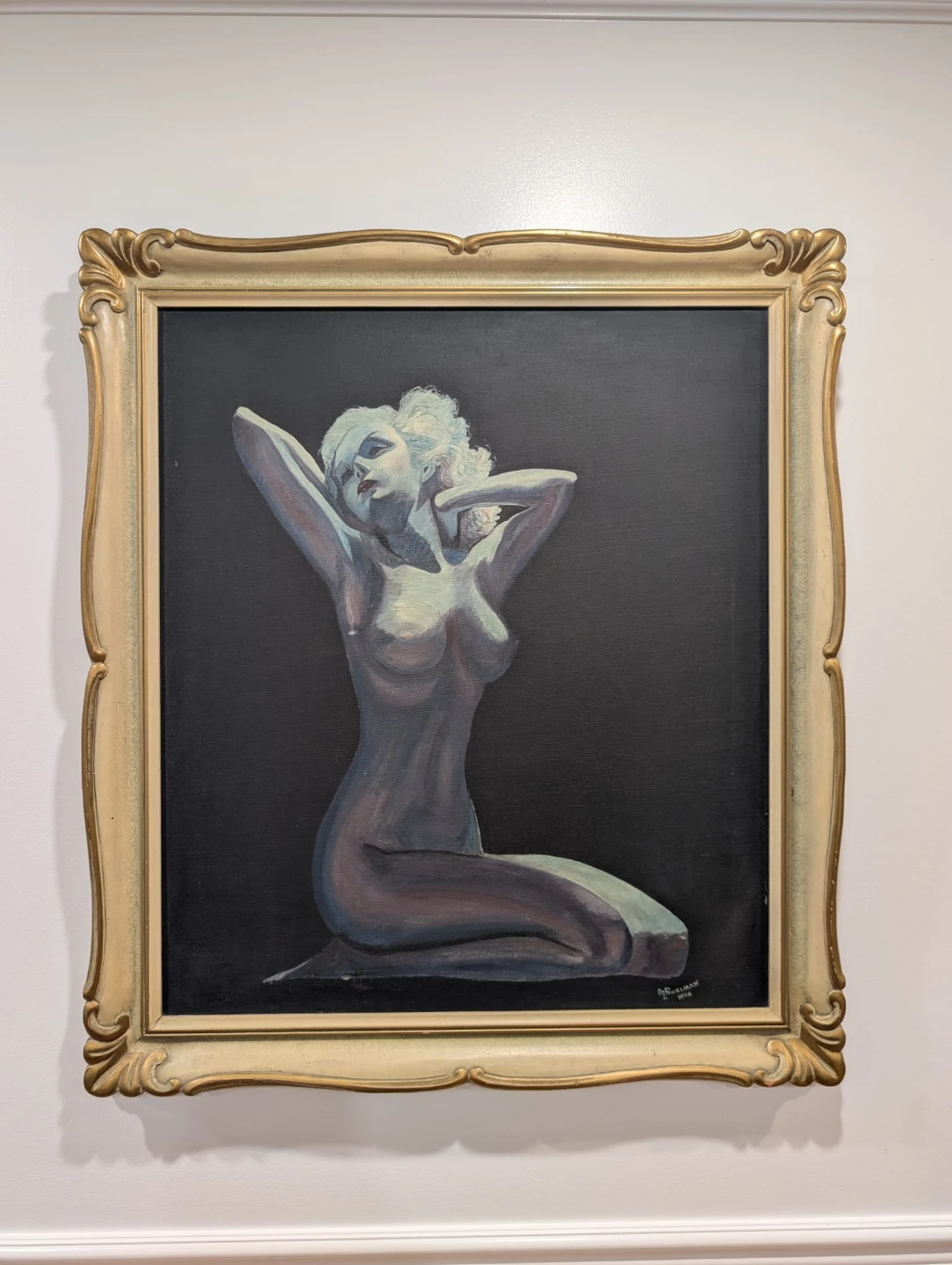 Vintage Art Painting Woman in Nude by CZ Pearlman, 1940