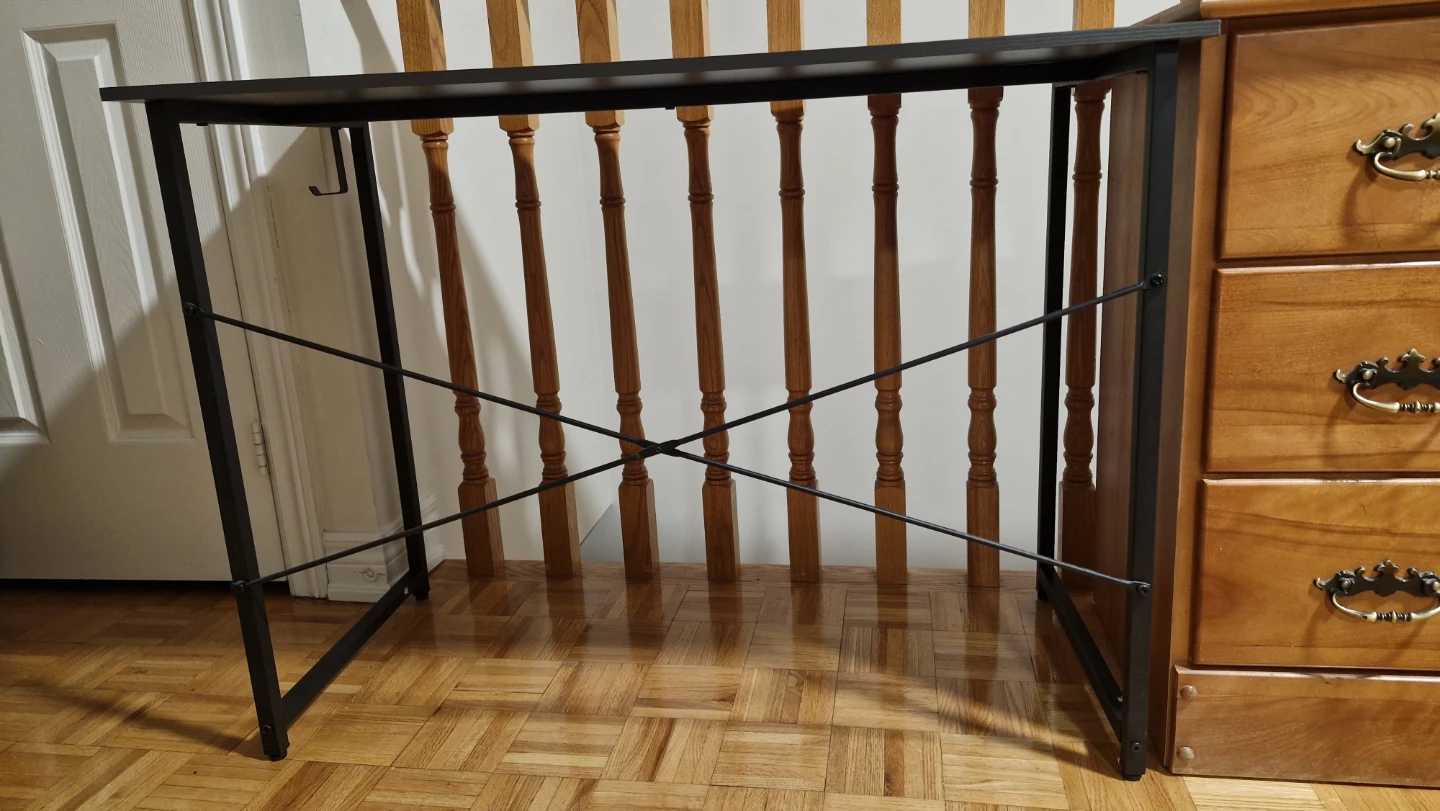 Dark Grey Metal Frame Writing Desk - photo 2