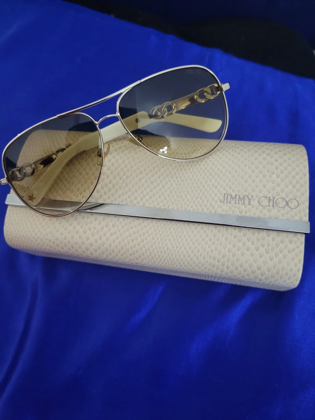 Jimmy Choo Aviator Sunglasses with Chain Detail