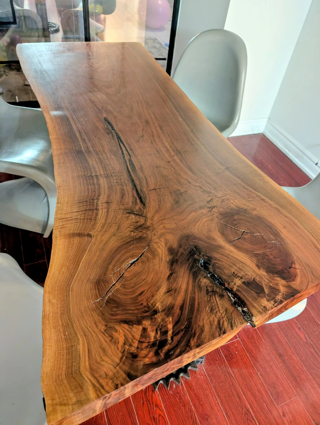 Live Edge Wood Dining Table with Industrial Base - photo 2