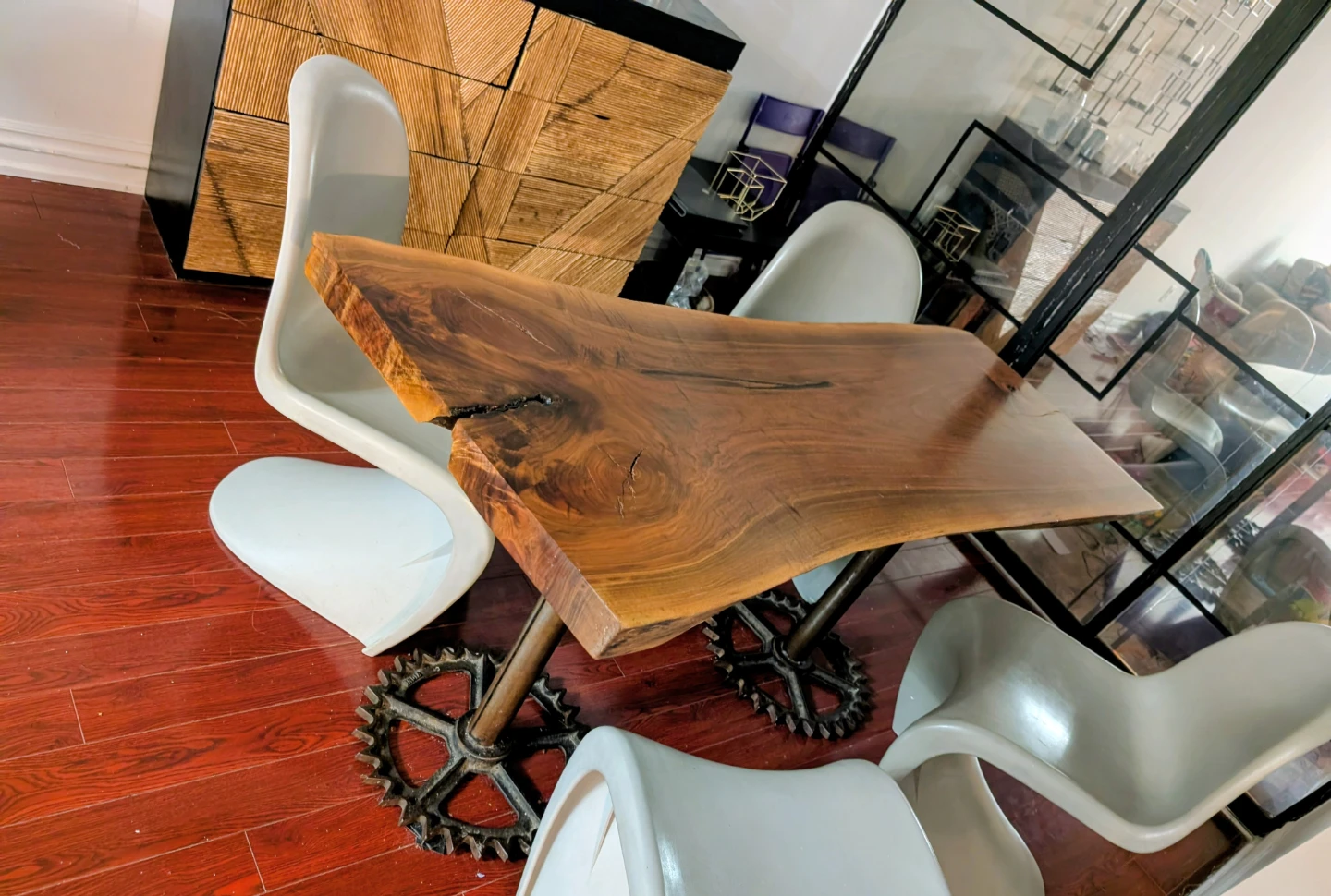 Live Edge Wood Dining Table with Industrial Base - photo 3
