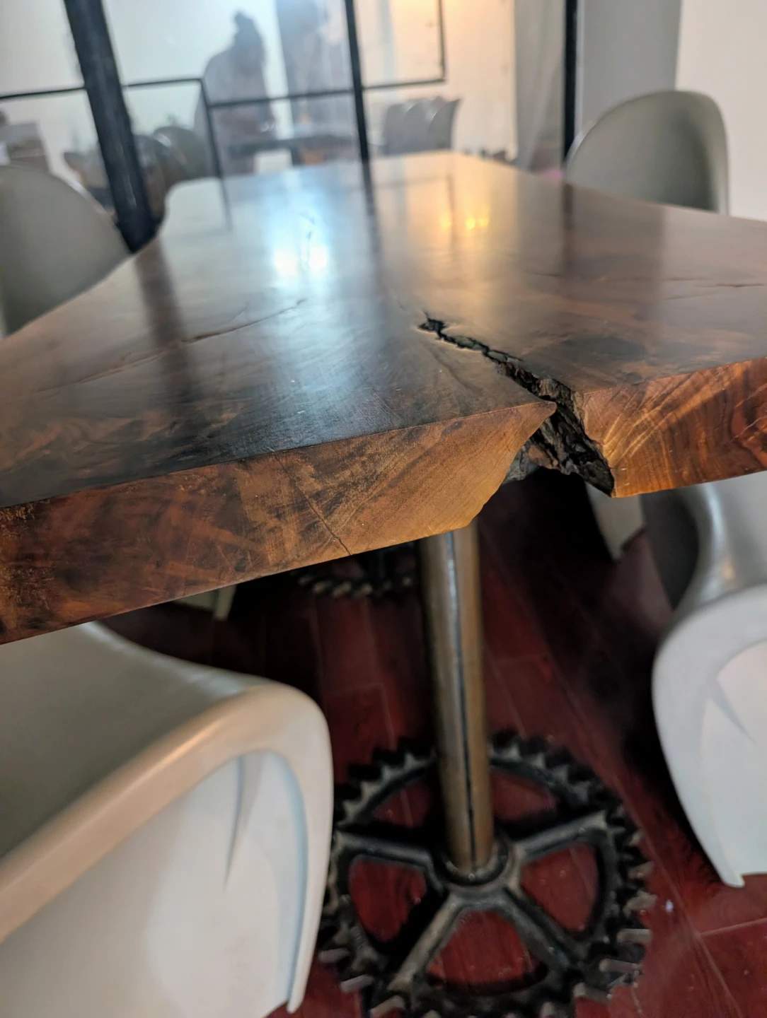Live Edge Wood Dining Table with Industrial Base - photo 4