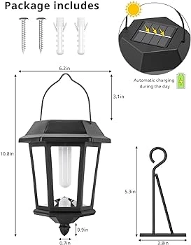2x Outdoor Solar Lanterns - No Wiring, Auto On - photo 2