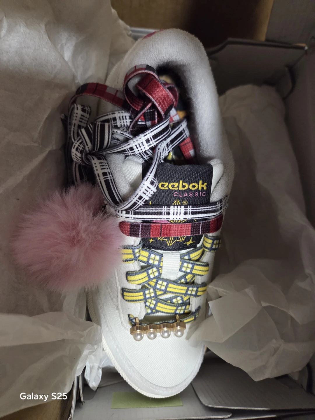 Reebok Women's Club C 85 / Clueless Plaids Sneakers - White