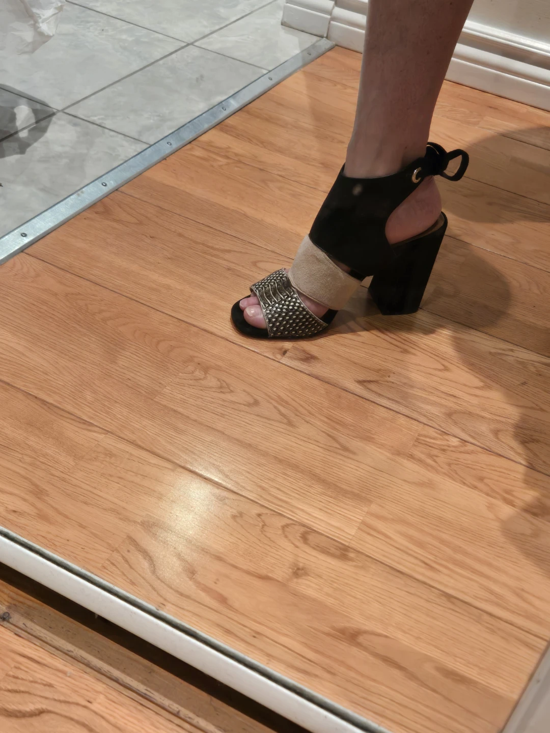 Coach Black Suede Lace-Up Heels - photo 4