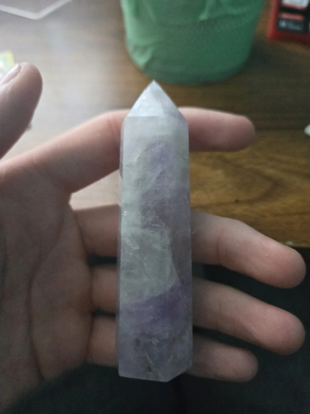 Purple and White Fluorite Crystal Point