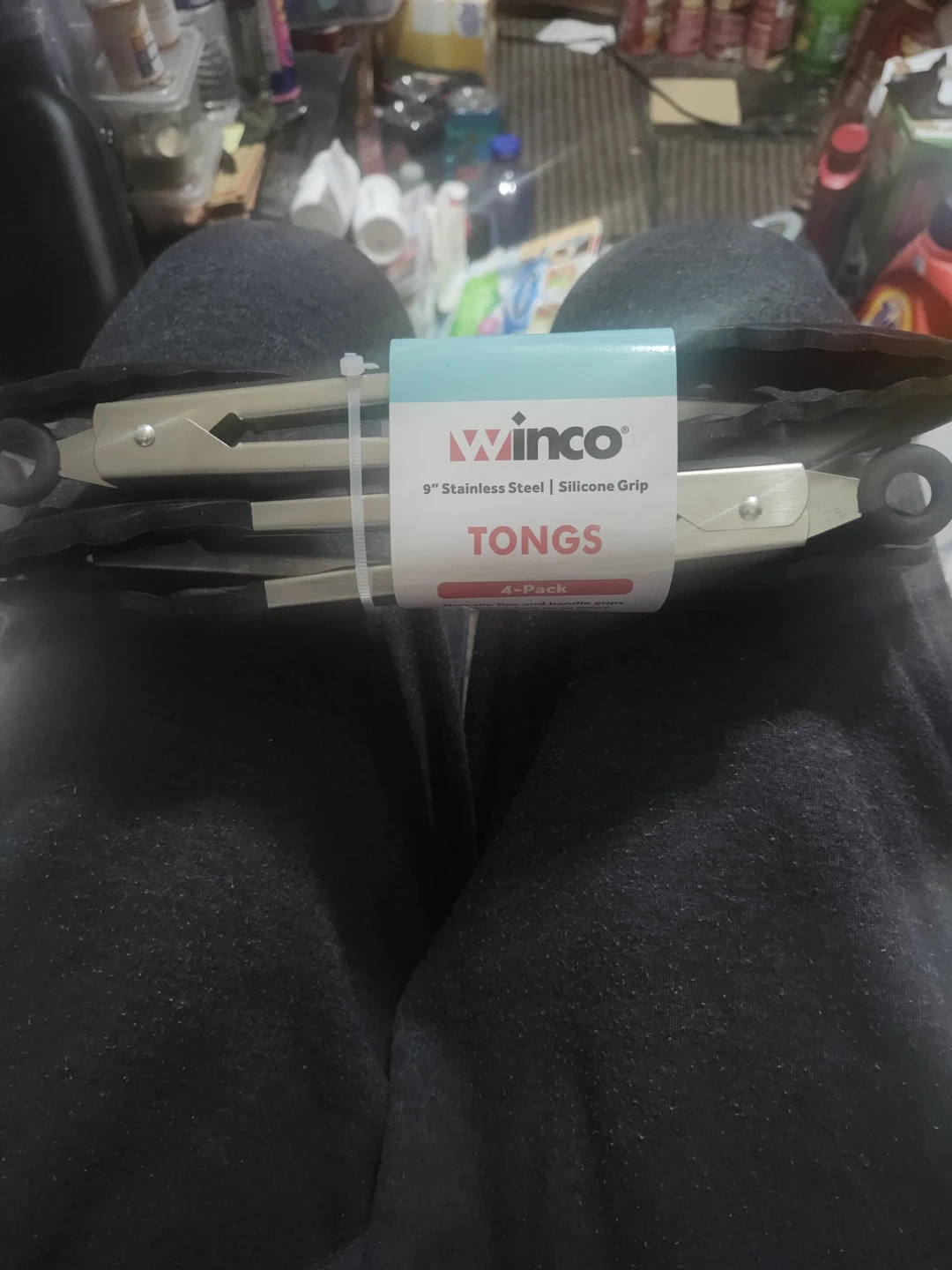 Winco 9" Stainless Steel Tongs (4-Pack)