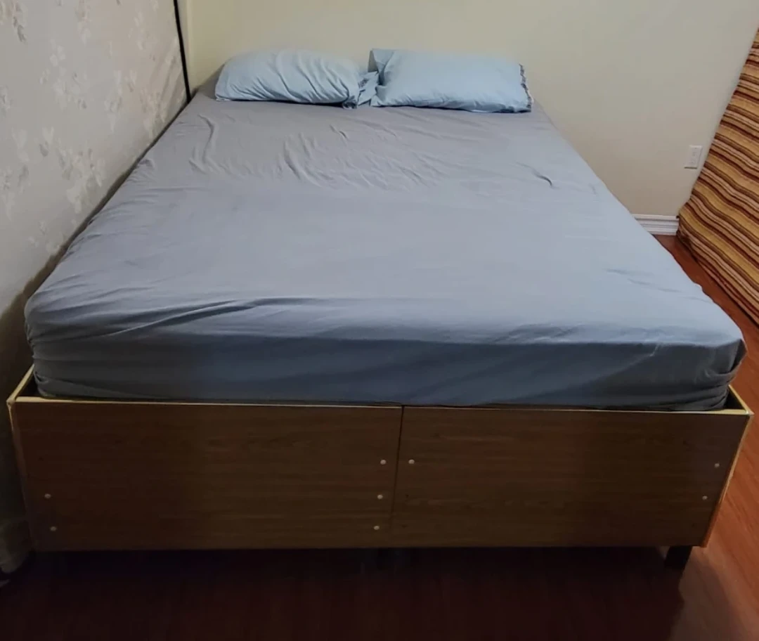 Wooden Bed Frame with Storage Drawers