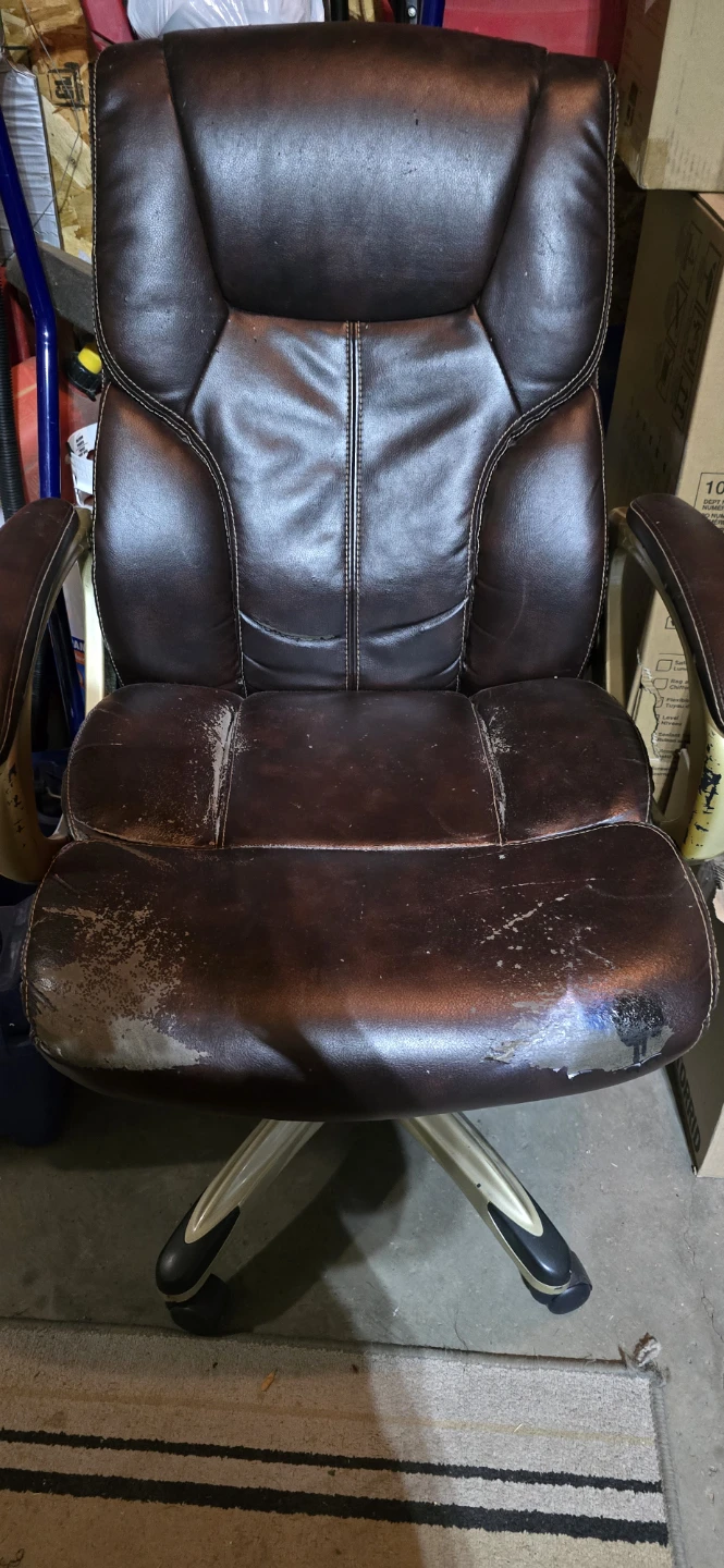 Brown Faux Leather Office Chair
