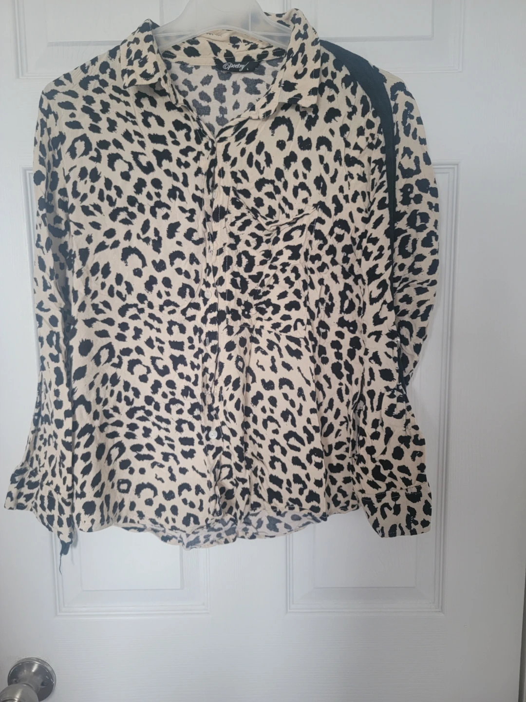 Poetry Leopard Print Button-Up Shirt freesize