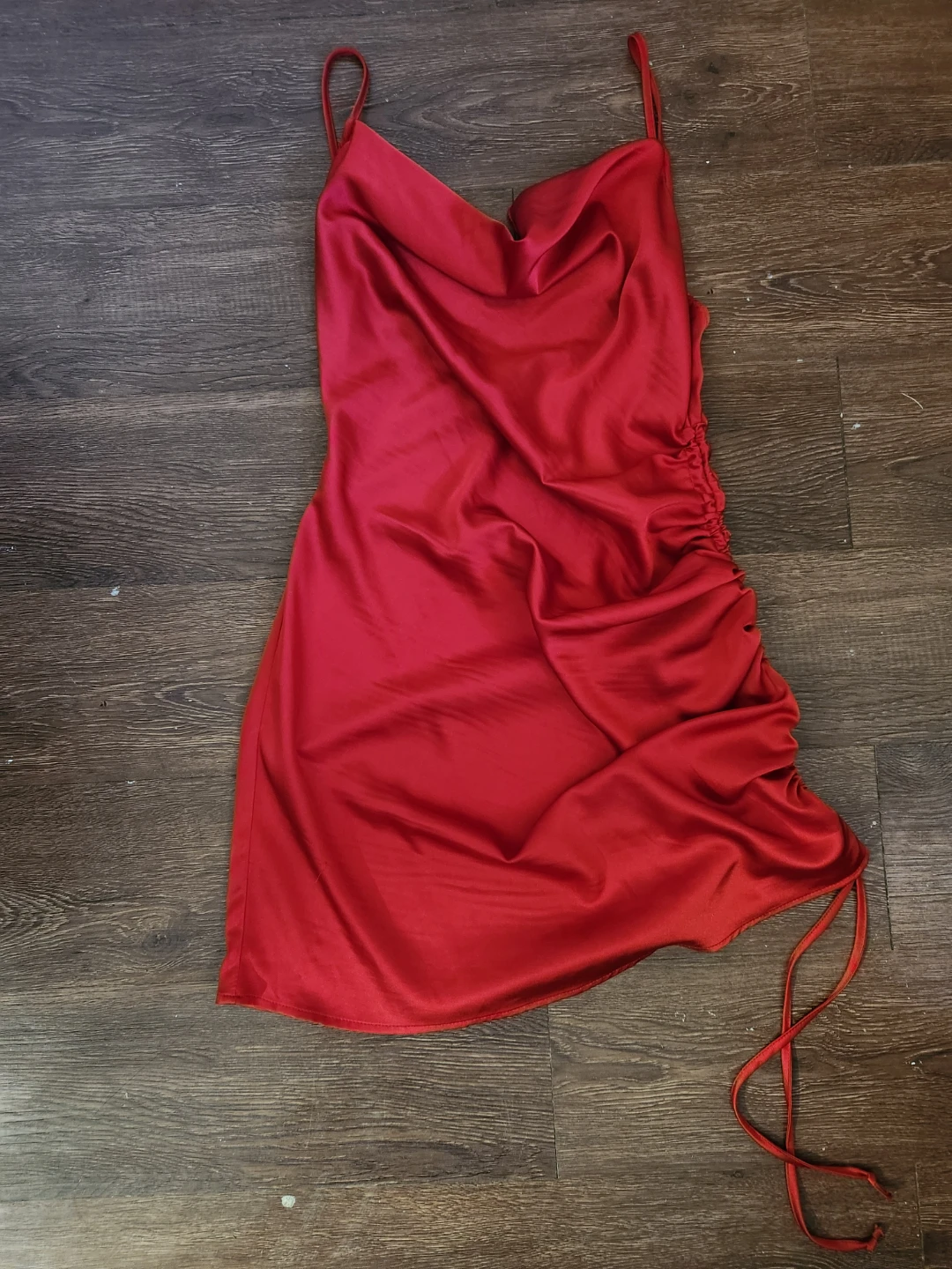 Red Ruched Mini Dress - photo 2