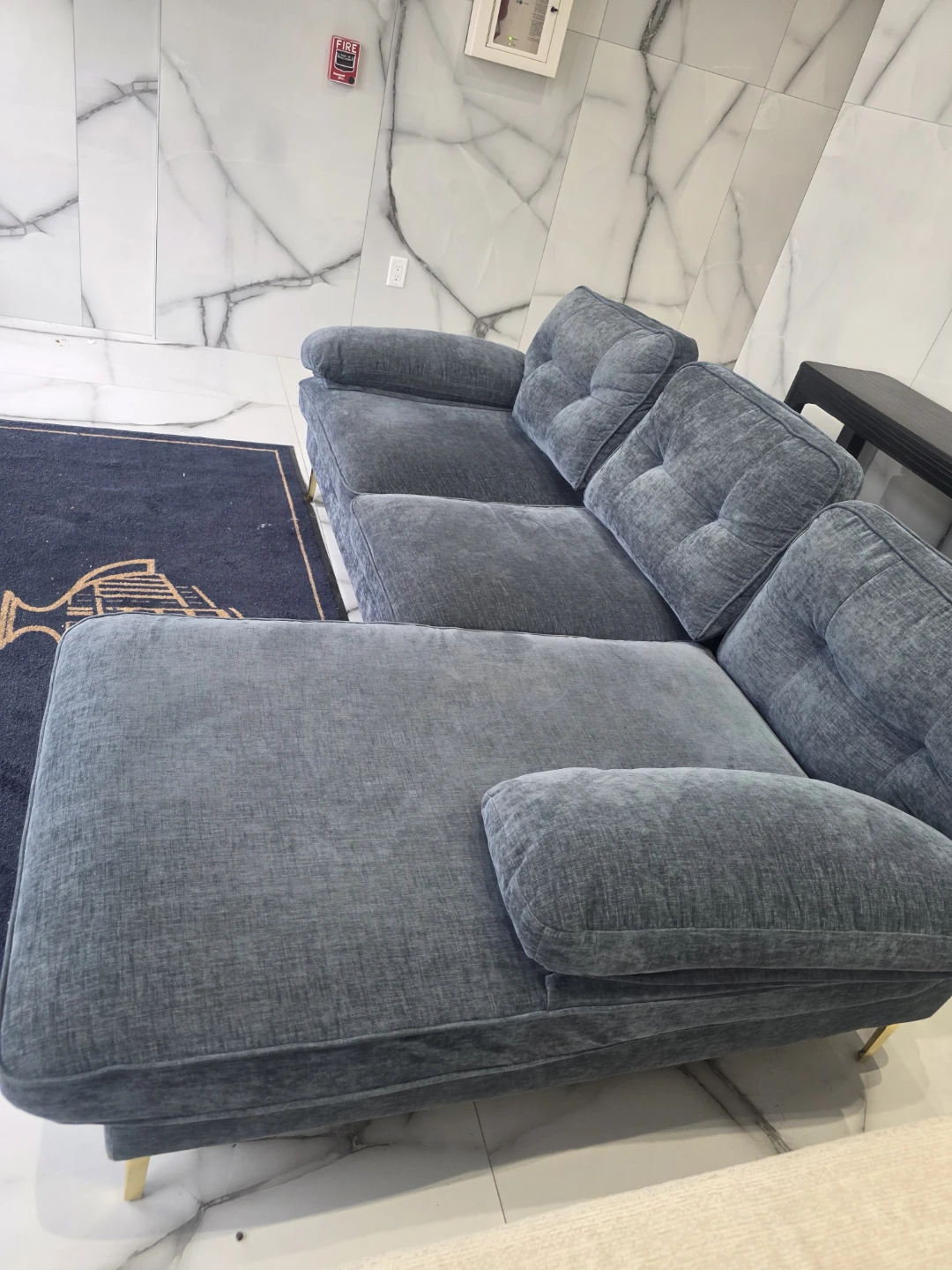 (FREE DELIVERY & SETUP) Gray Sectional Sofa with Chaise