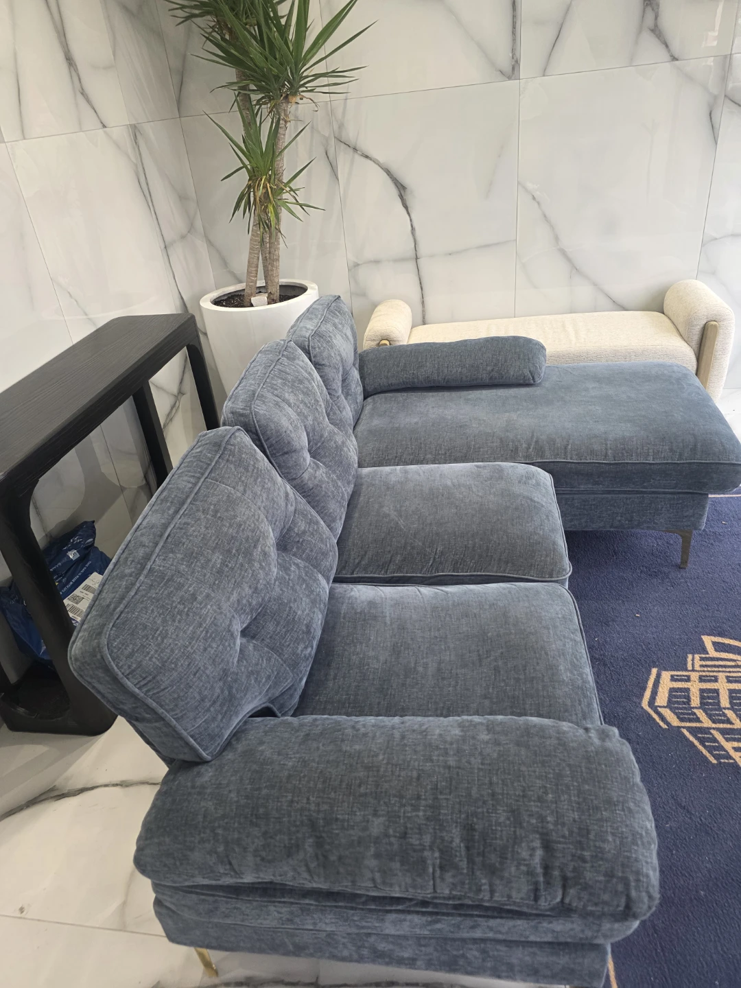 (FREE DELIVERY & SETUP) Gray Sectional Sofa with Chaise - photo 2