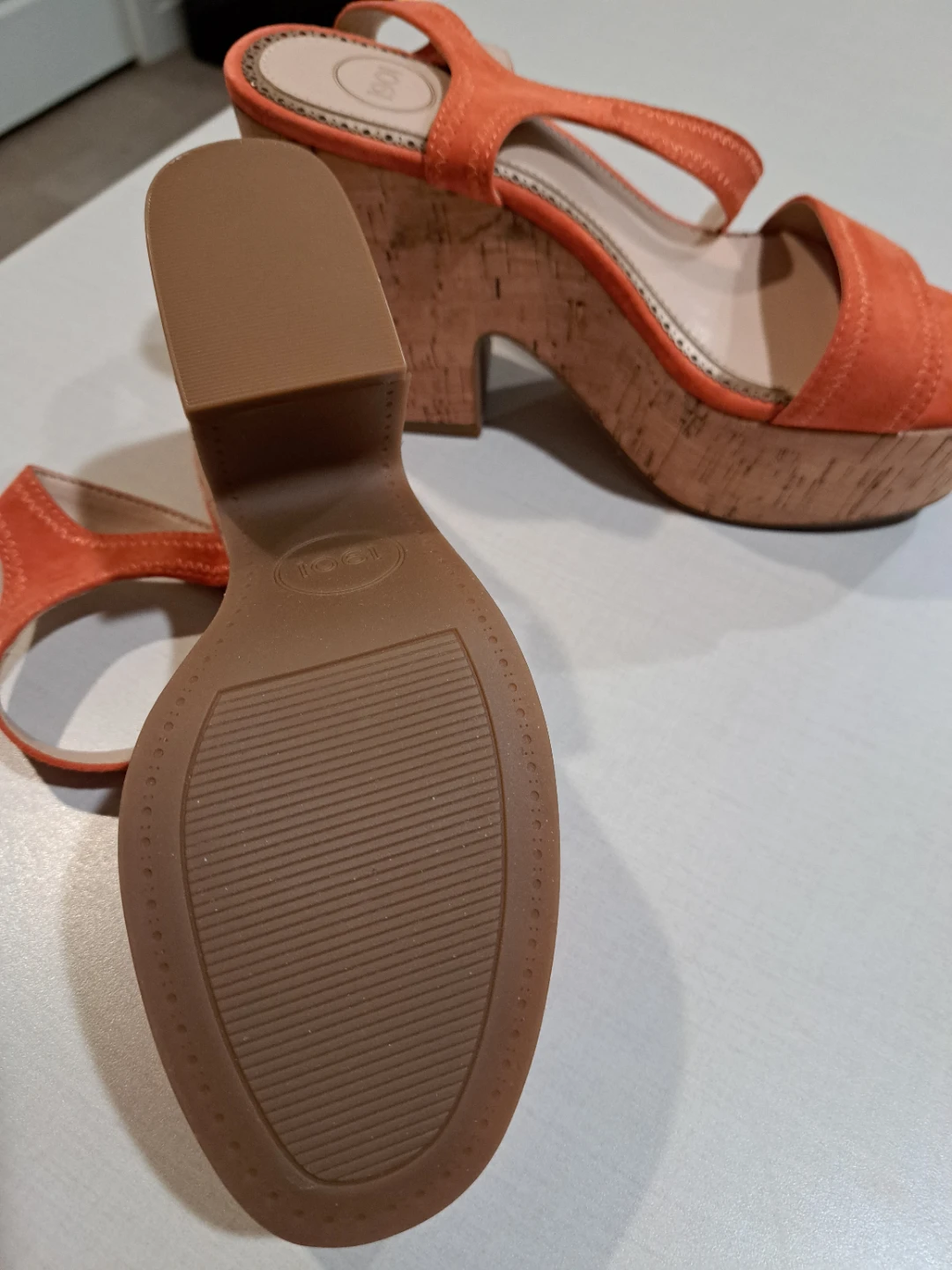 1901 Orange Suede Wedge Sandals - photo 3