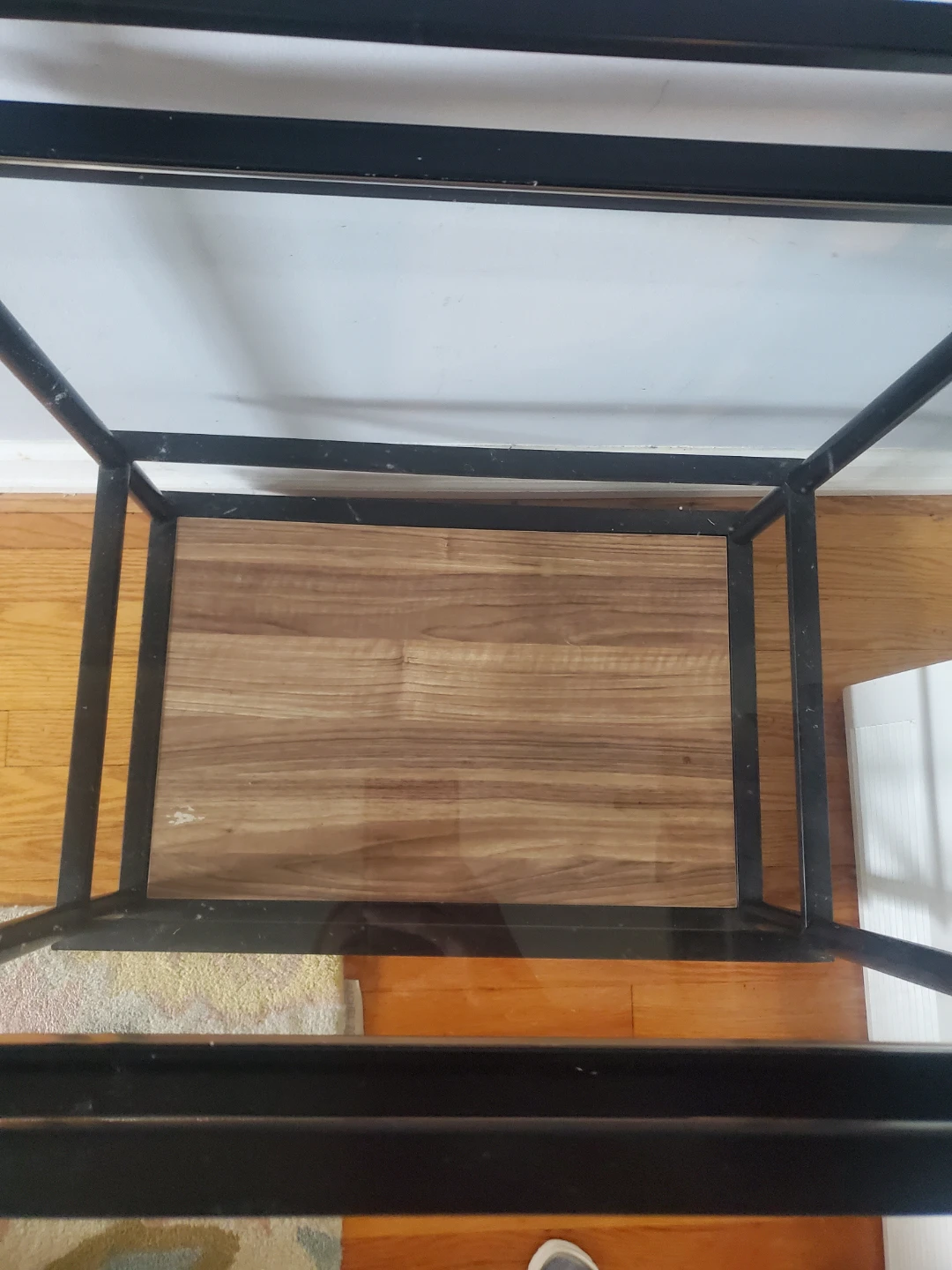 2-Tier Bar Cart with Glass Shelves and Wood Bottom Shelf - photo 4