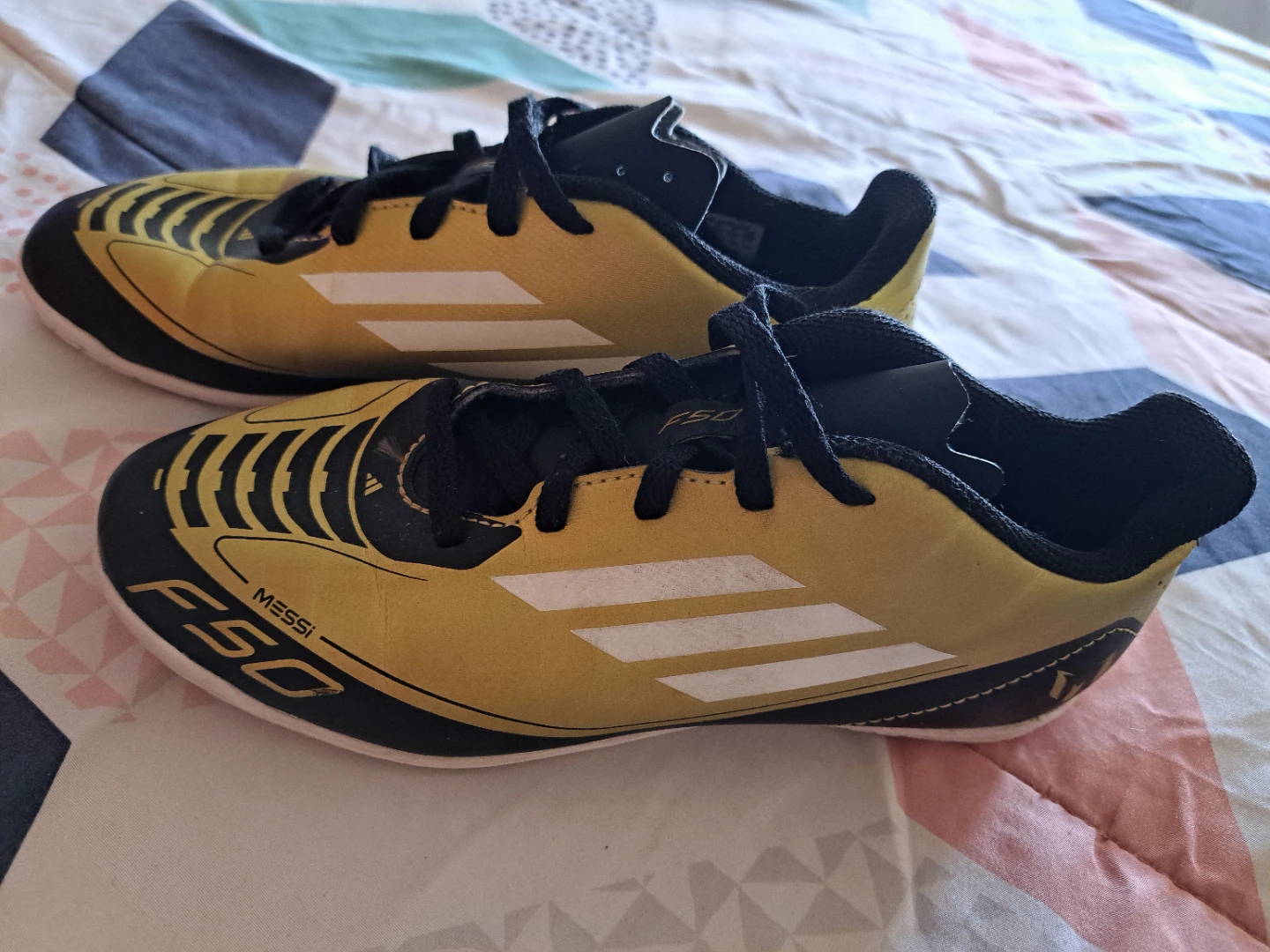 Adidas F50 Messi Indoor Soccer Shoes Gold/Black - photo 2