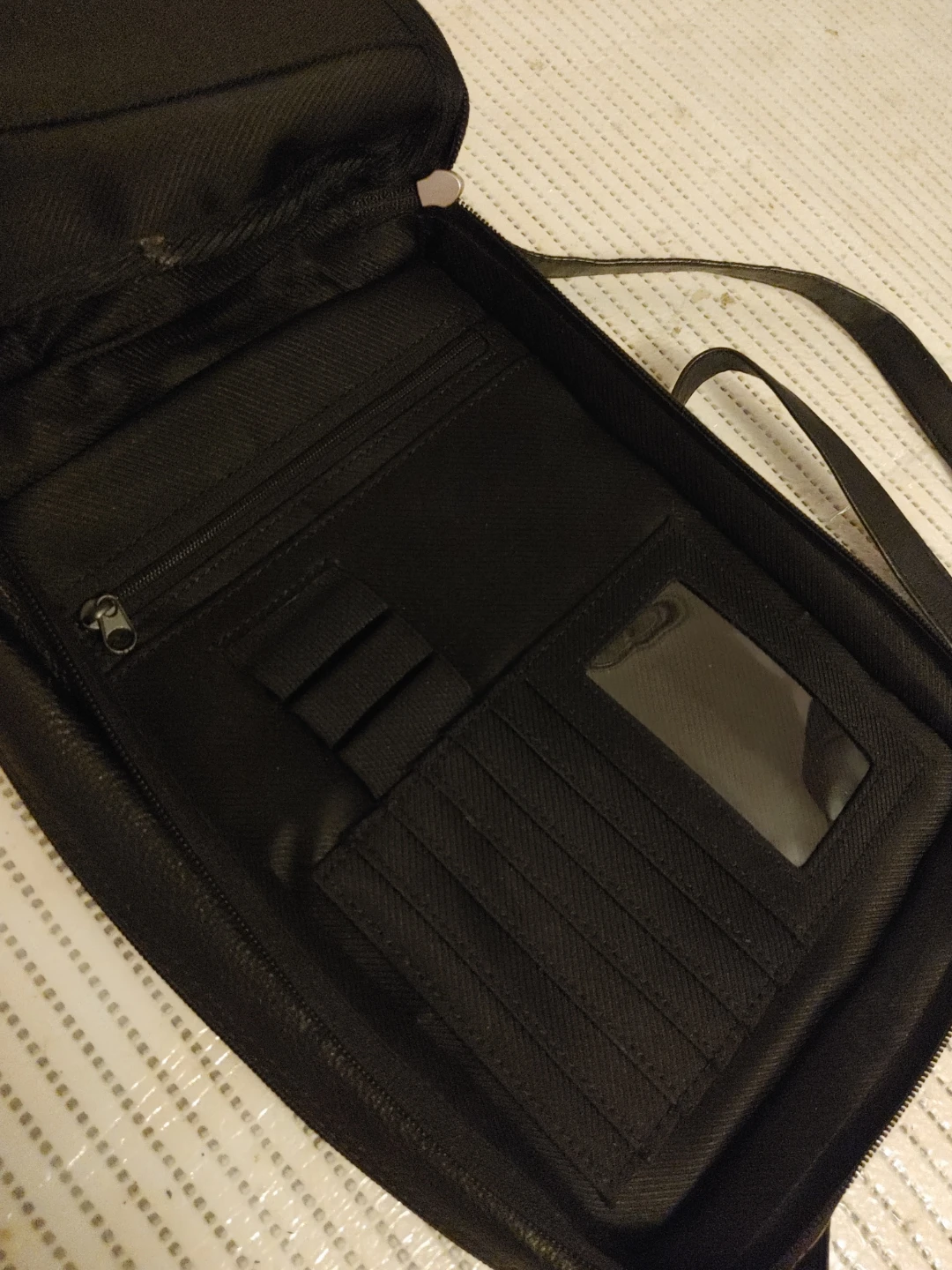 Black Leather Super Soft Crossbody Bag with Multiple Pockets - photo 2