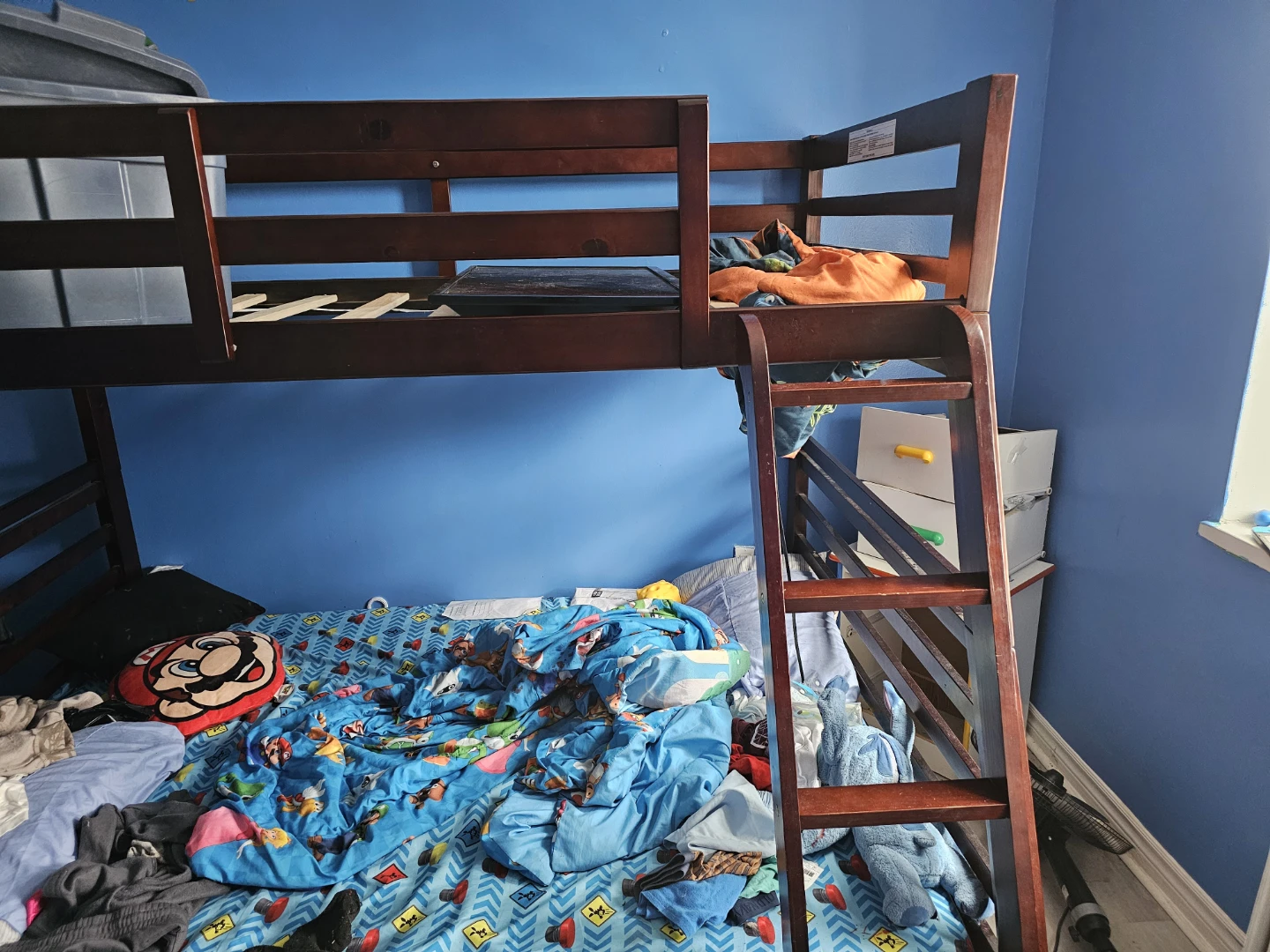 Wooden Bunk Bed with Ladder