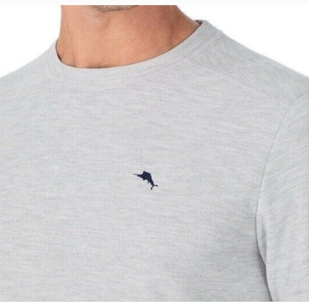 Brand new Tommy Bahama Gray Blue Crewneck Long Sleeve Shirt
