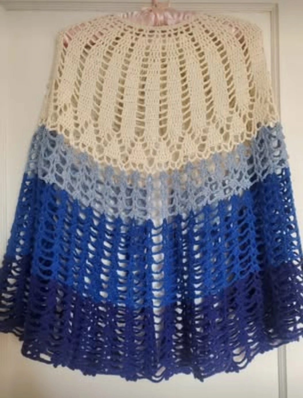Crocheted Shawl Cape-%100wool