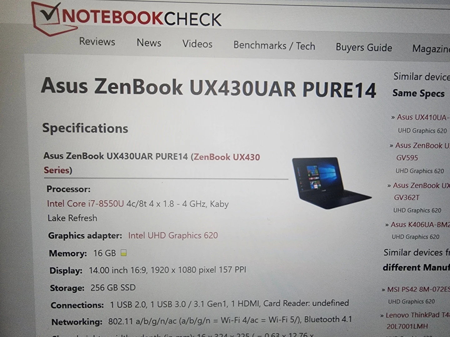 ASUS ZenBook UX430UAR Laptop - photo 3