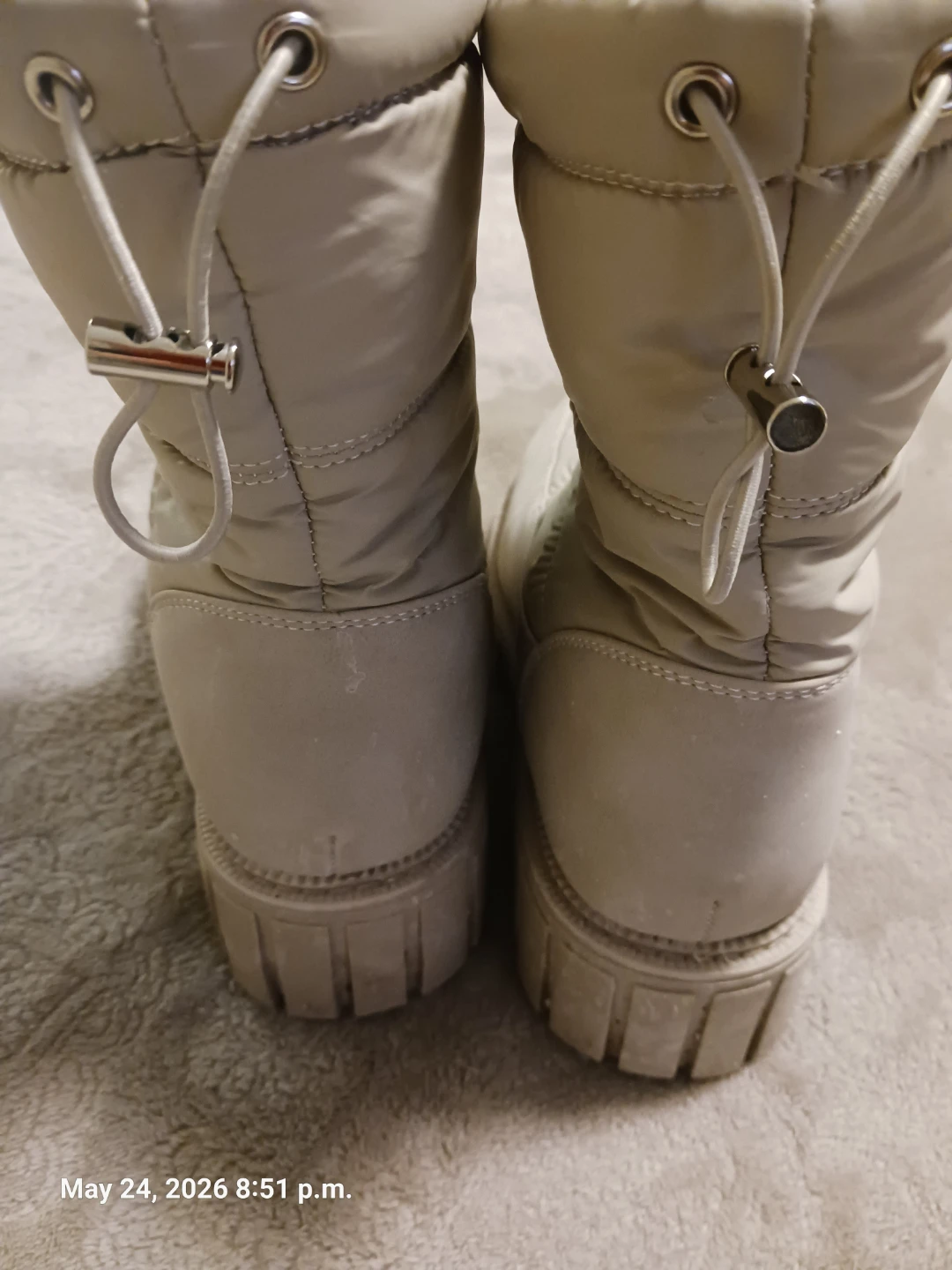 Cream Faux Fur Lined Winter Boots - Women's Size 8.5 - photo 5