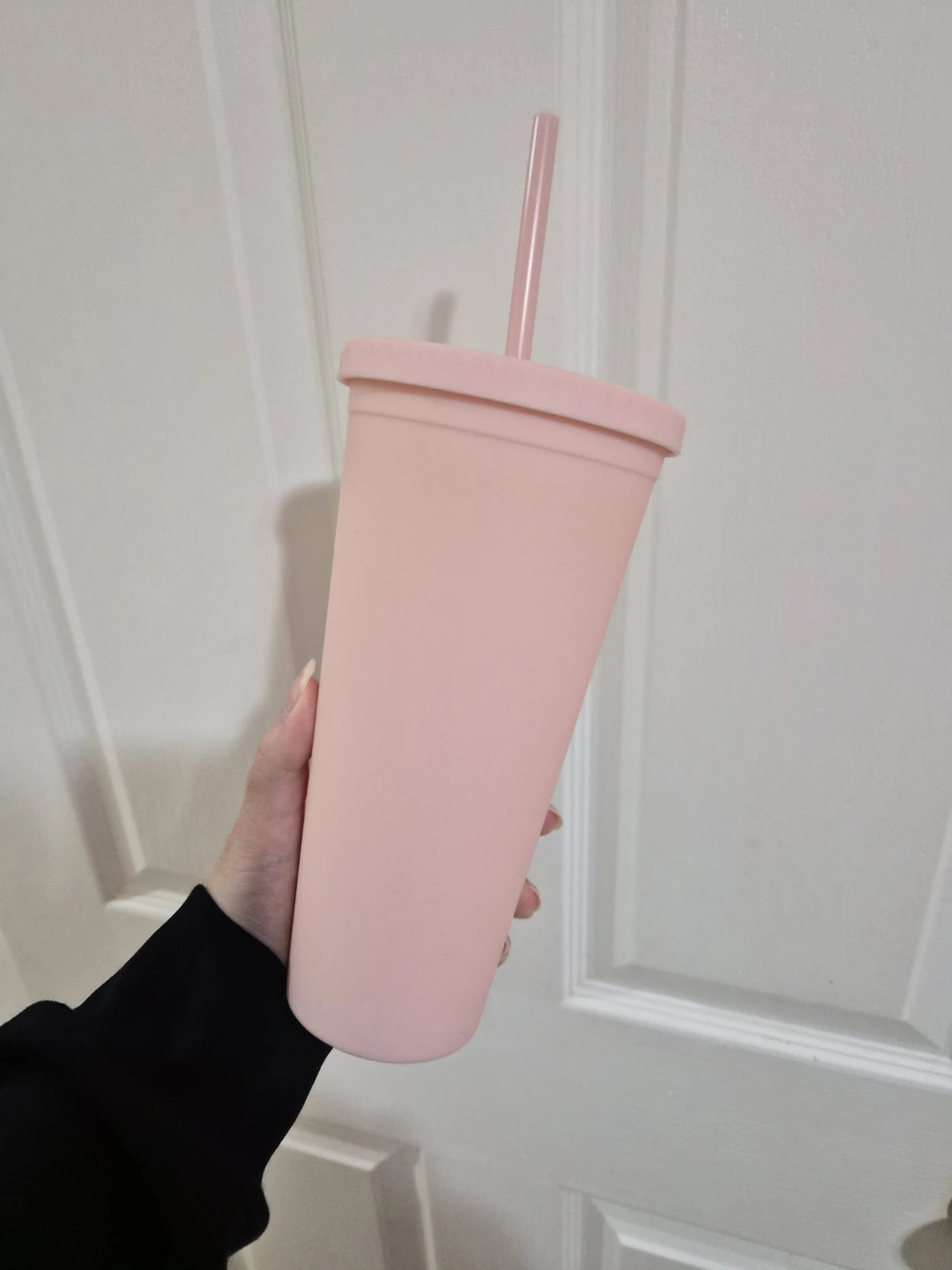 Pink Tumbler with Straw