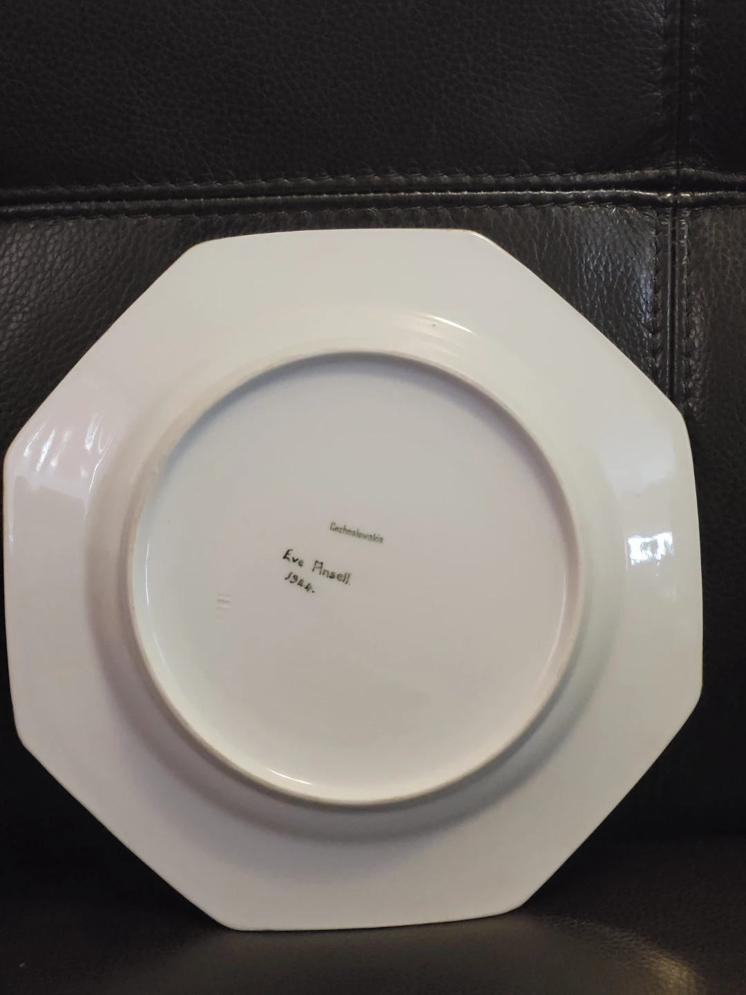 Rare 1944 Hand-Signed Eve Ansell Octagonal Plate - WWll Era - photo 2