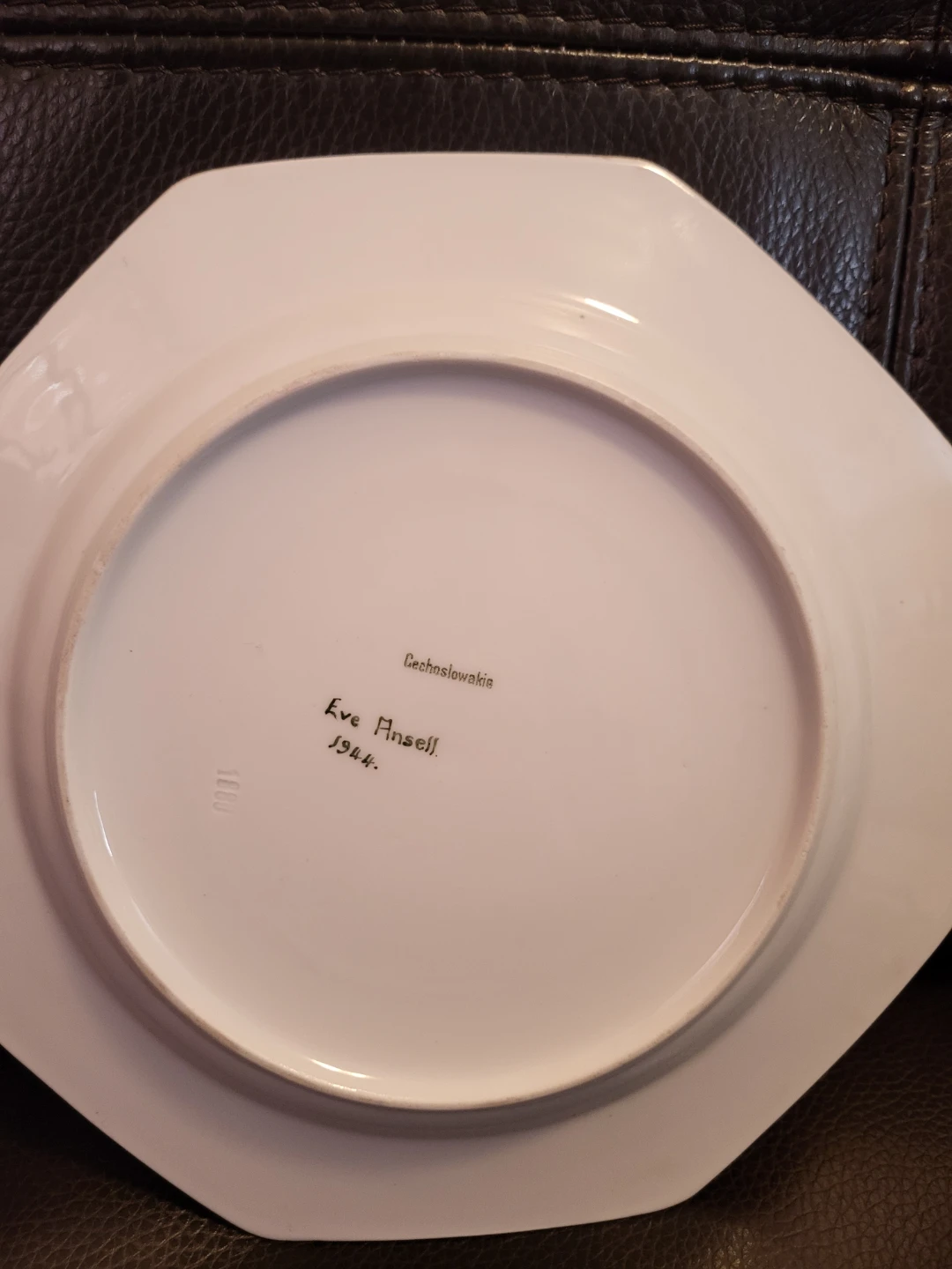 Rare 1944 Hand-Signed Eve Ansell Octagonal Plate - WWll Era - photo 4