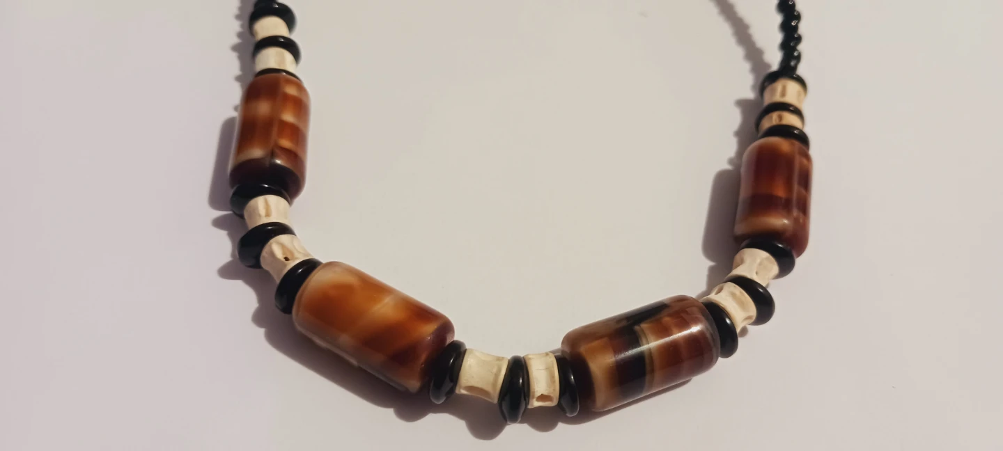 Beautiful Unique Necklace with cylindrical ceramic beads - photo 3