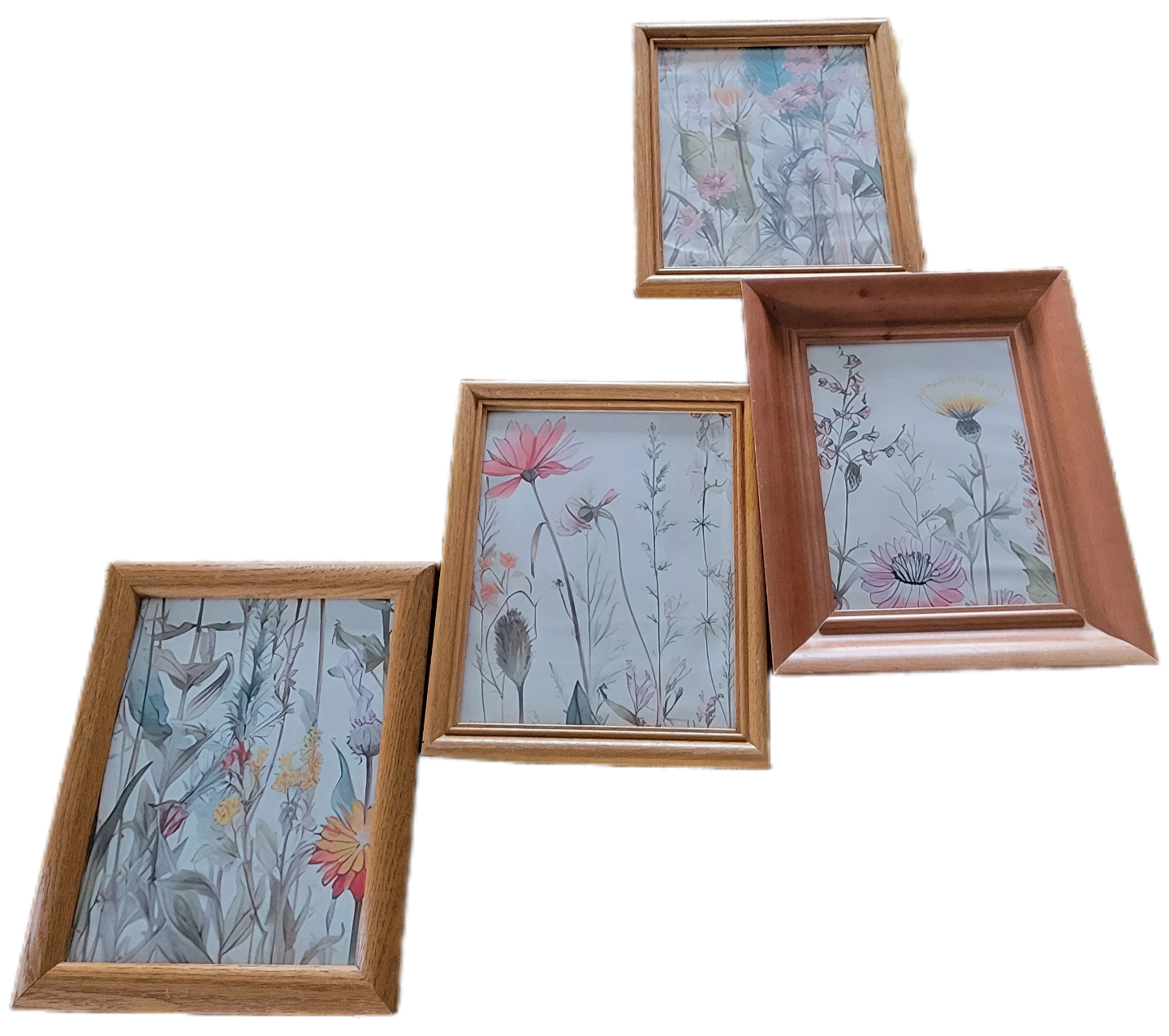 Vintage Oak Picture Frames with Botanical Prints - photo 2