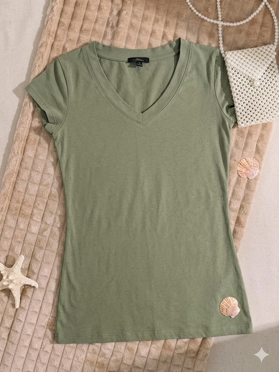 Ambiance V-Neck T-Shirt - Light Green