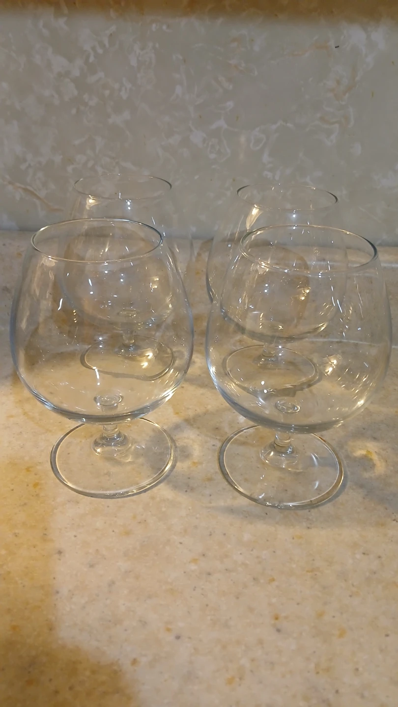 4 glass brandy glasses for $5.00